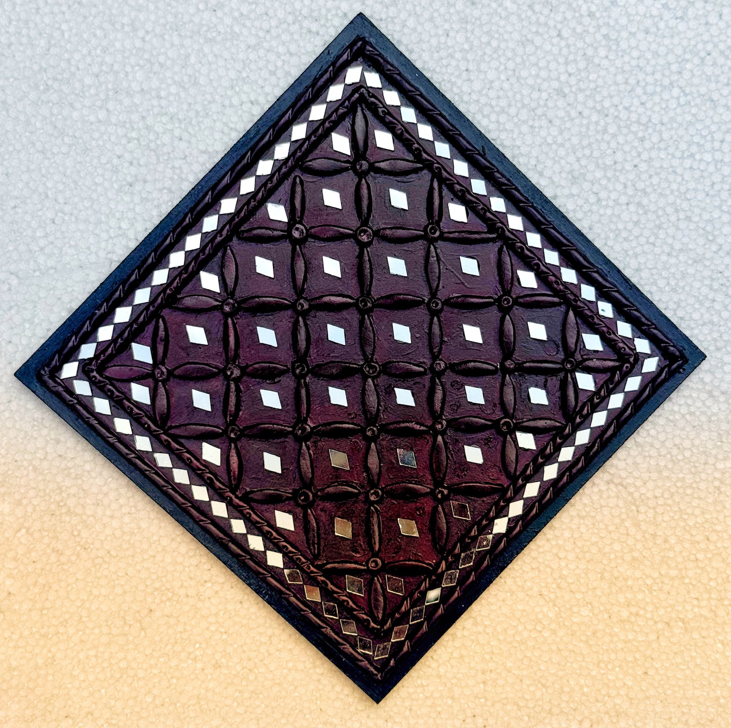 Handcrafted Lippan Mirror Art – 6x6 Inch