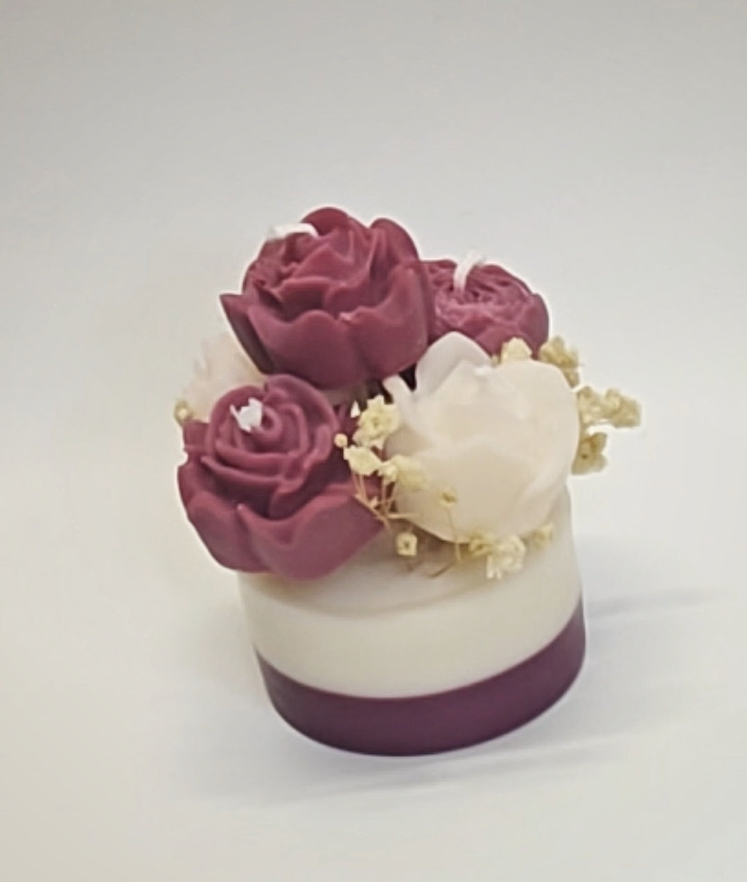 Mini Candle Bouquet (Wine & Ivory)