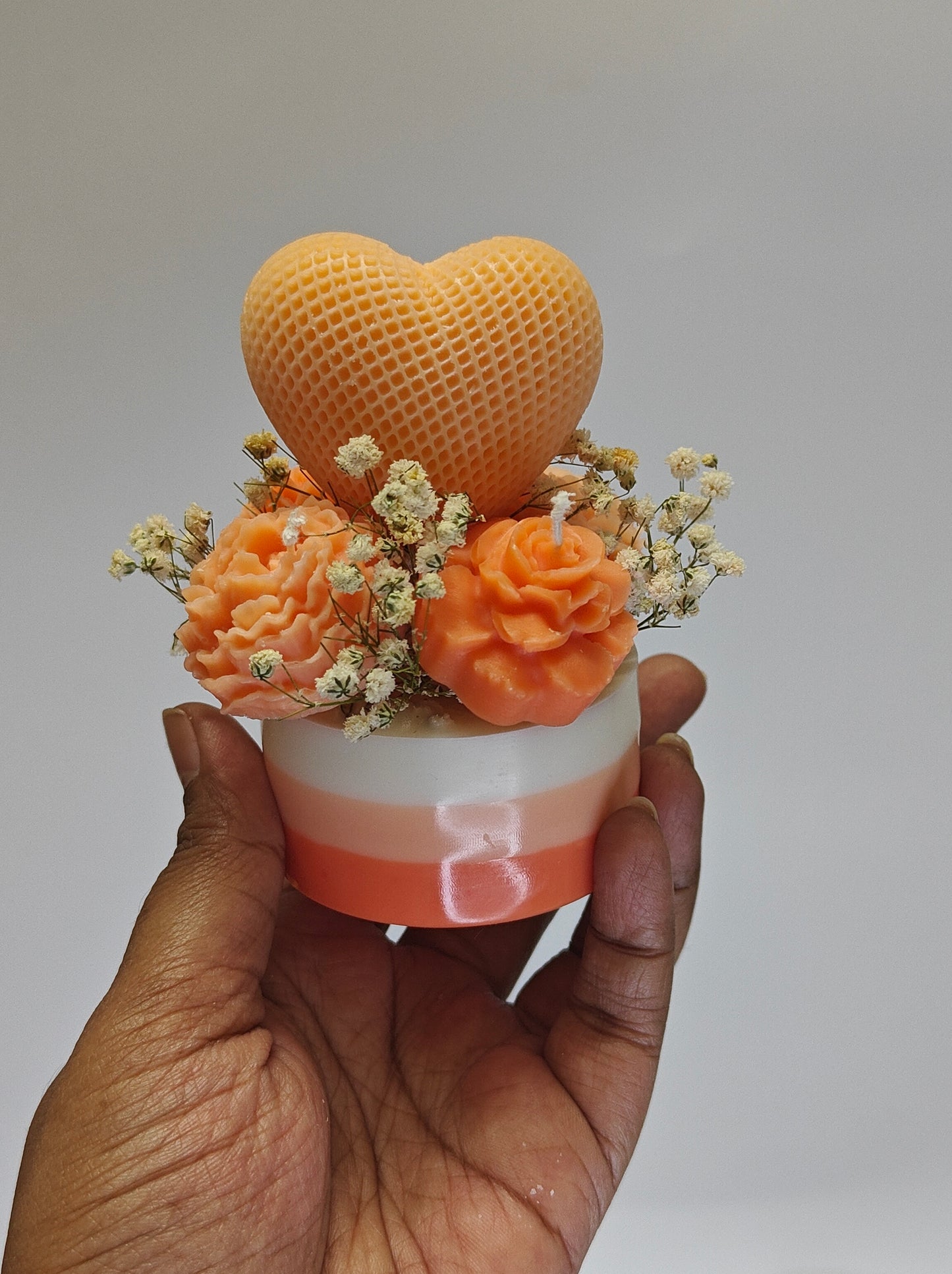 Mini Candle Bouquet ( Peach & Ivory)