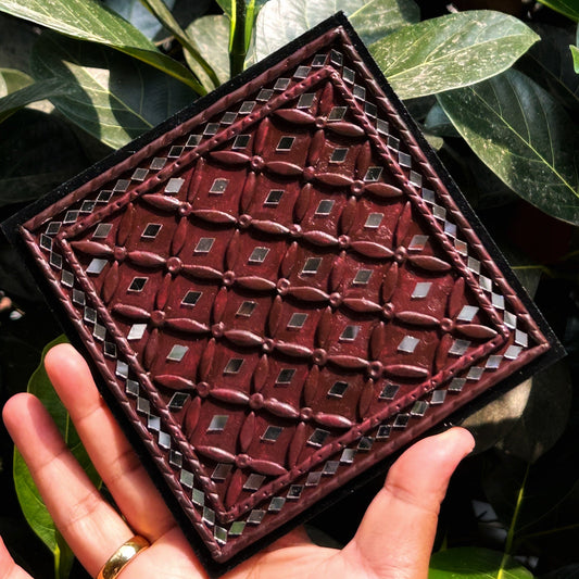 Handcrafted Lippan Mirror Art – 6x6 Inch
