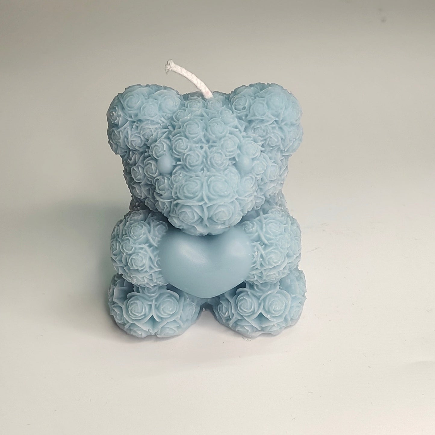 Powder Blue Rose Teddy Candle – Love Edition