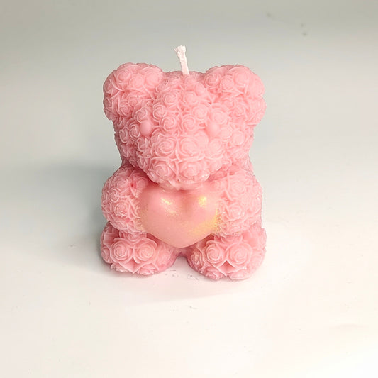 Blush Pink Rose Teddy Candle – Love Edition